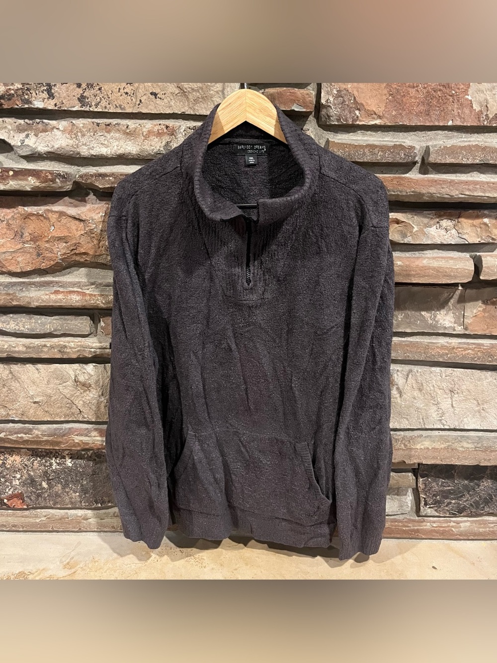 Barefoot Dreams CozyChic Lite Quarter-Zip Pullover Sweater - Charcoal